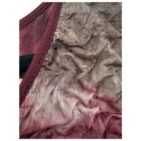 NY Collection Woman Crinkle Burnout Top Pink Brown Abstract Top 1X NEW - Picture 5 of 6